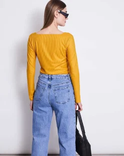 Square Neck Longsleeve Fria Mustard