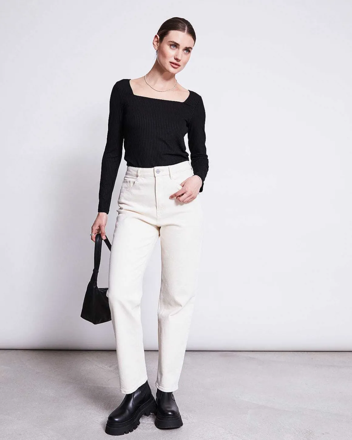 Straight Leg Jeans Alba Ecru