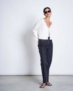 Straight Leg Jeans Alba Faded Black