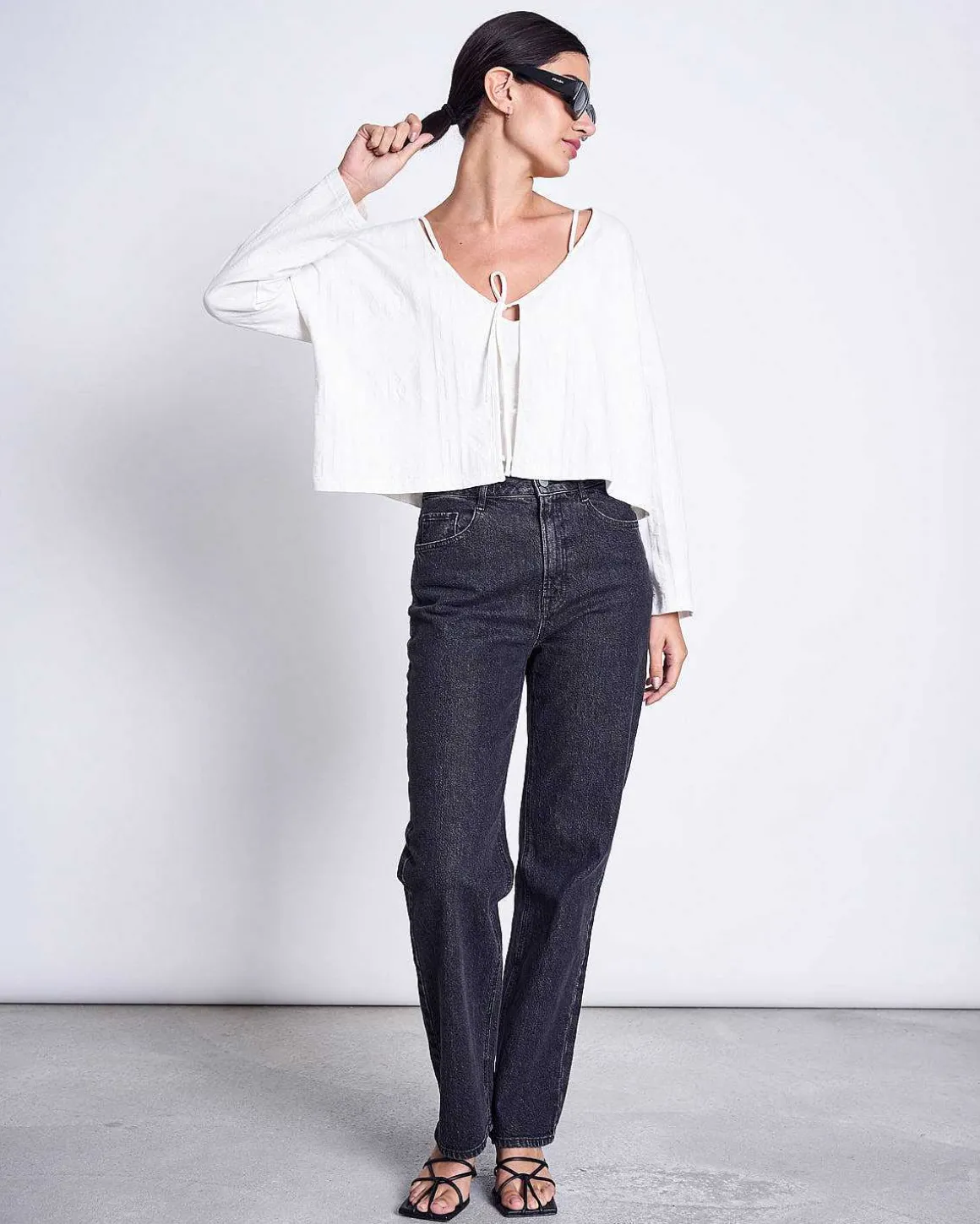 Straight Leg Jeans Alba Faded Black