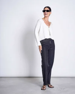 Straight Leg Jeans Alba Faded Black