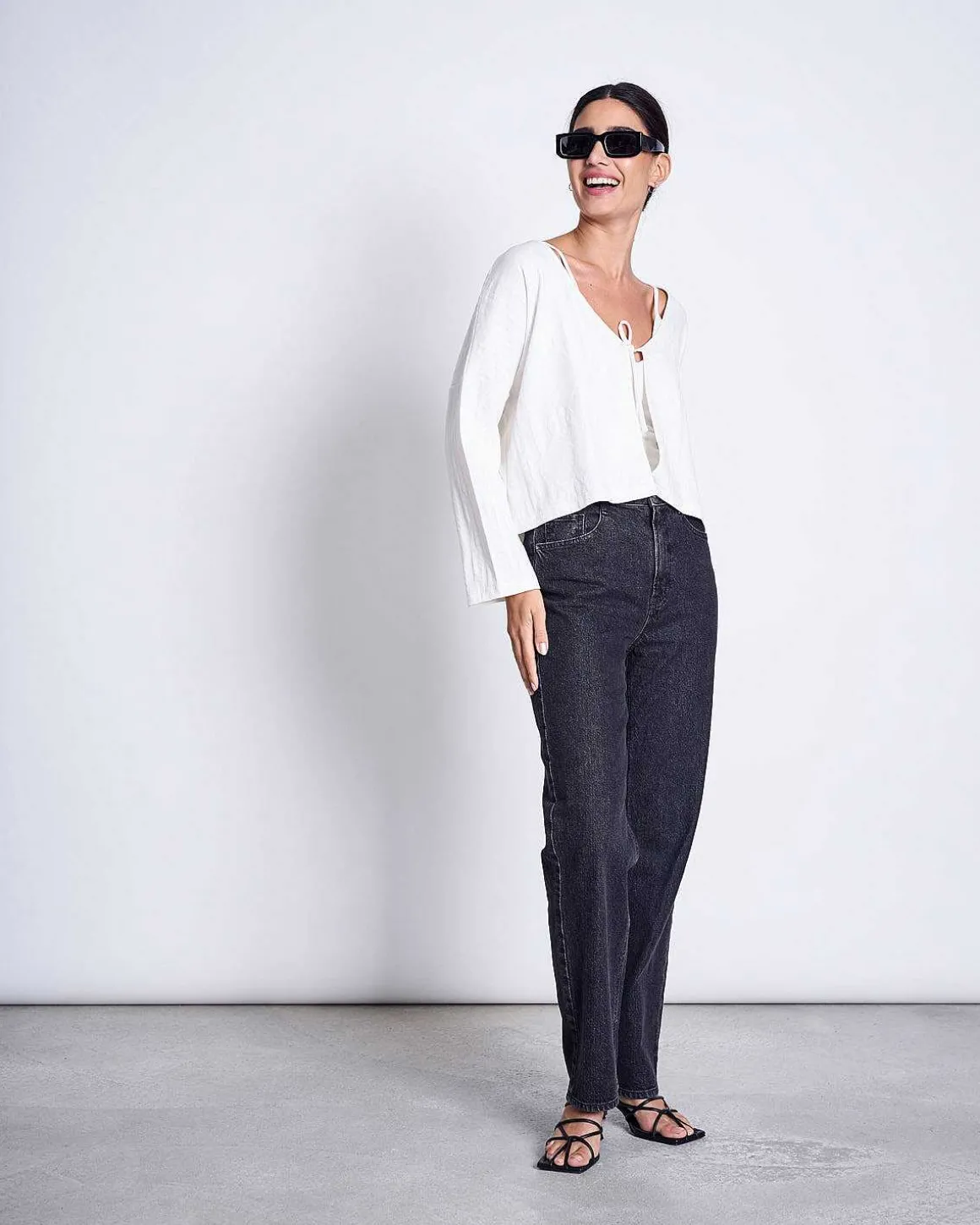 Straight Leg Jeans Alba Faded Black