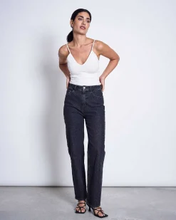 Straight Leg Jeans Alba Faded Black