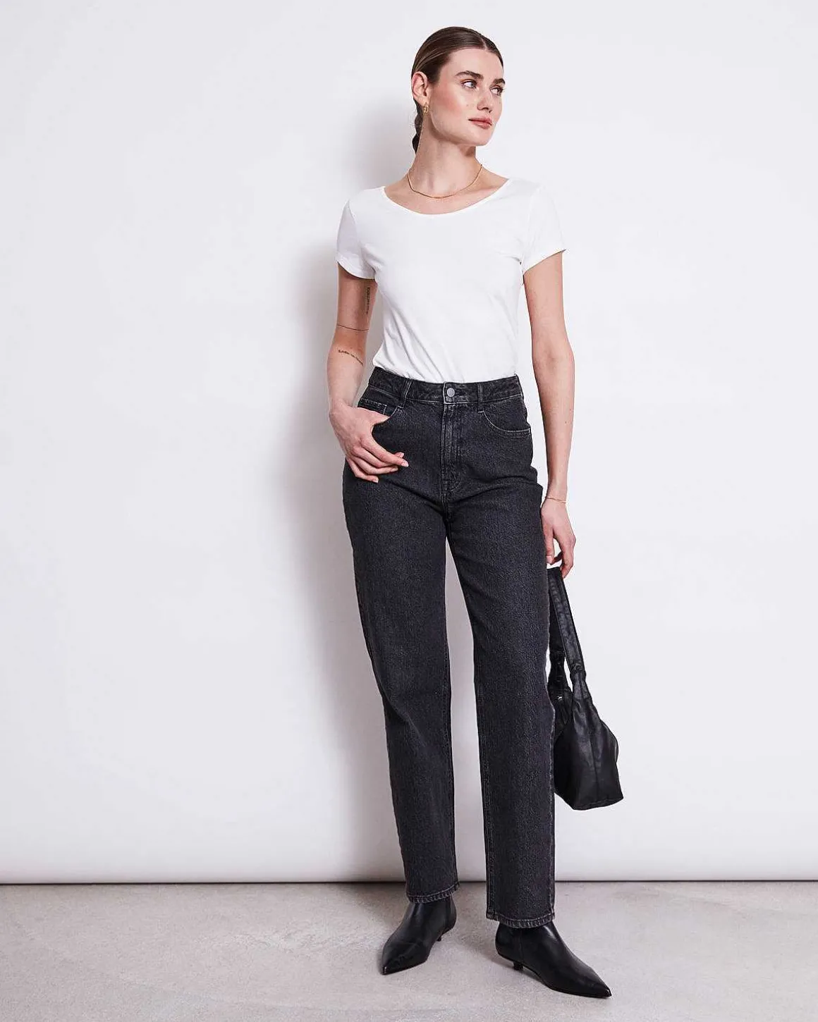 Straight Leg Jeans Alba Faded Black