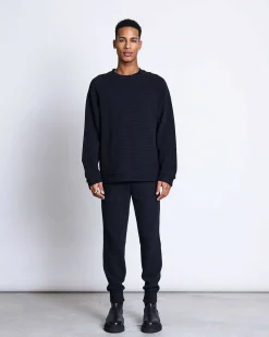 Sweatshirt Toulon Rib Black For Men