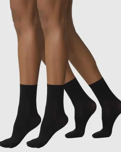 Swedish Stockings Socks Thea 2-Pack Black