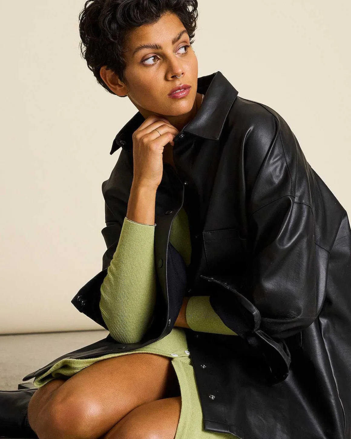 The Vegan Coated Jacket Black