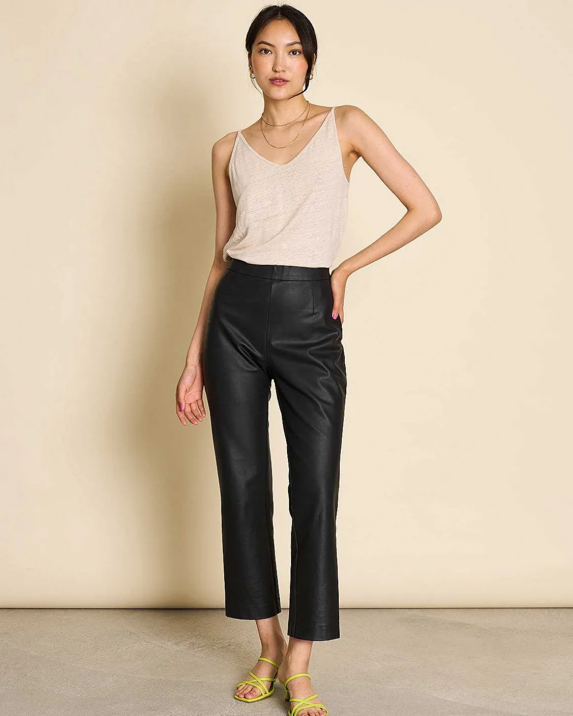 The Vegan Coated Pants Black