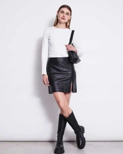 The Vegan Coated Skirt Black