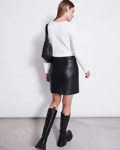The Vegan Coated Skirt Black