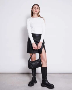 The Vegan Coated Skirt Black