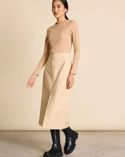 The Vegan Coated Skirt Long Butter