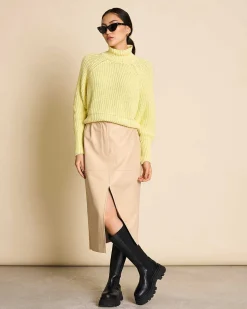 The Vegan Coated Skirt Long Butter