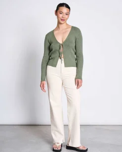 Tie Cardigan Tangy Sea Spray Gots