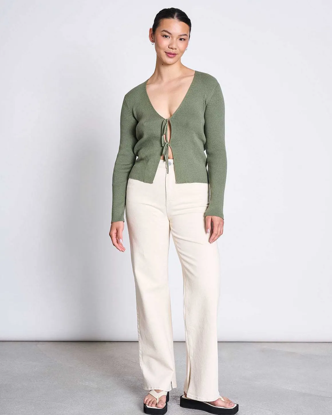 Tie Cardigan Tangy Sea Spray Gots