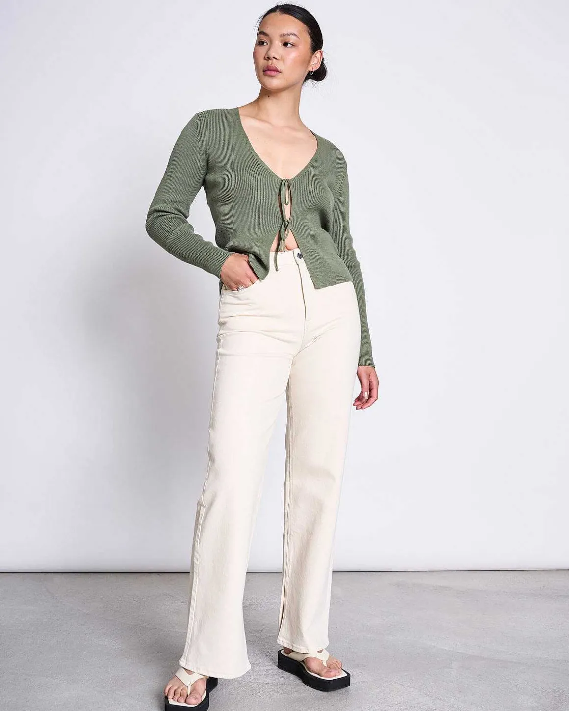 Tie Cardigan Tangy Sea Spray Gots