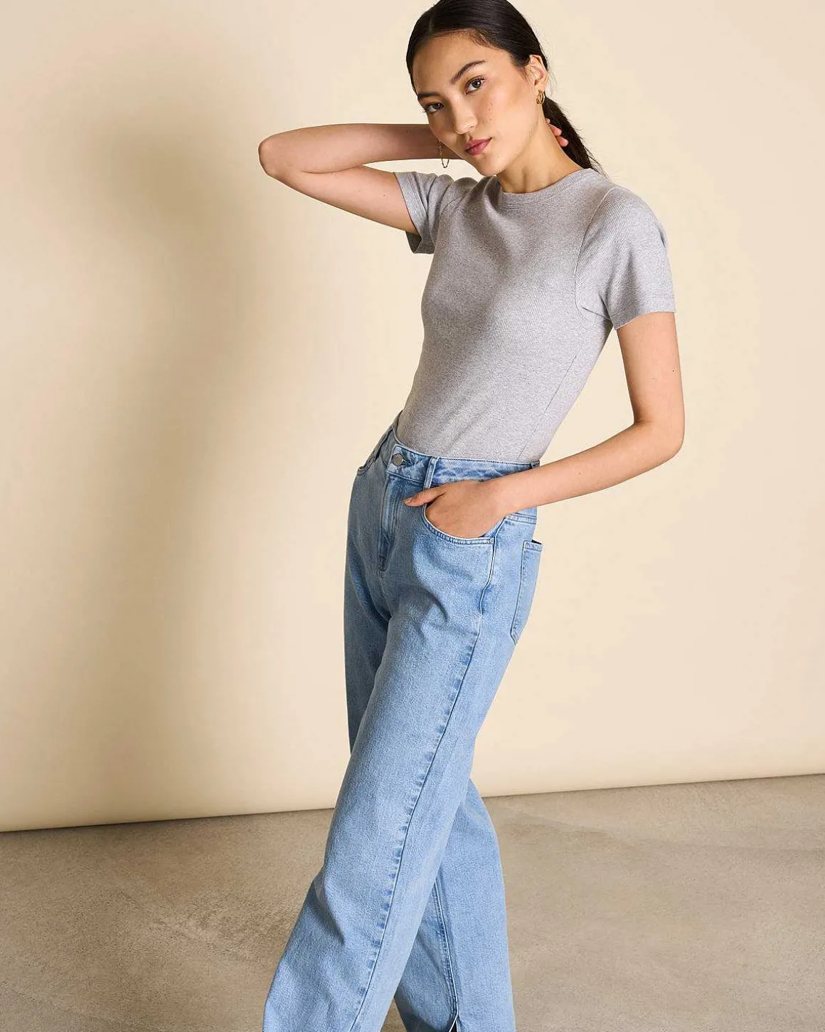 T-Shirt Nile Light Grey Gots