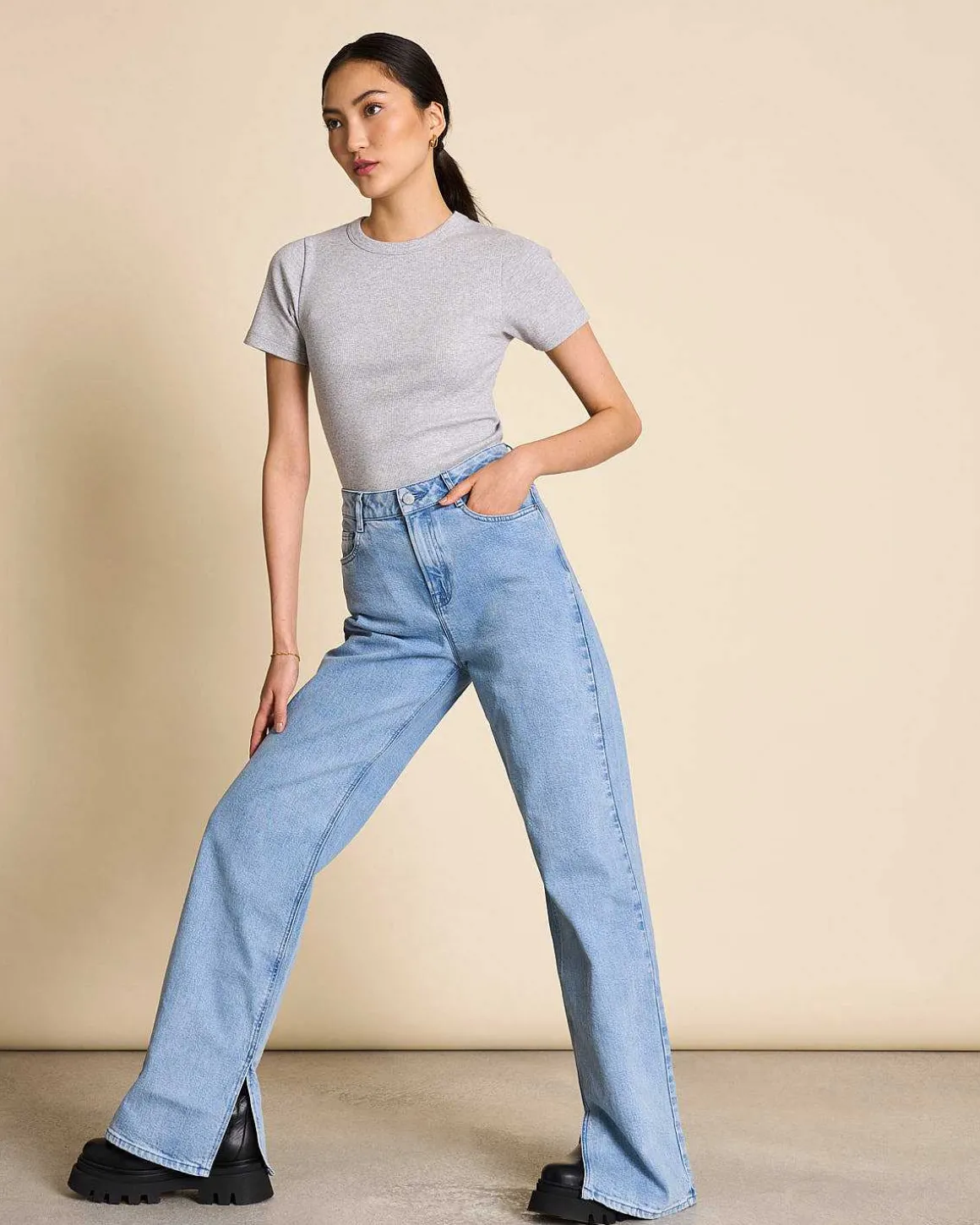 T-Shirt Nile Light Grey Gots