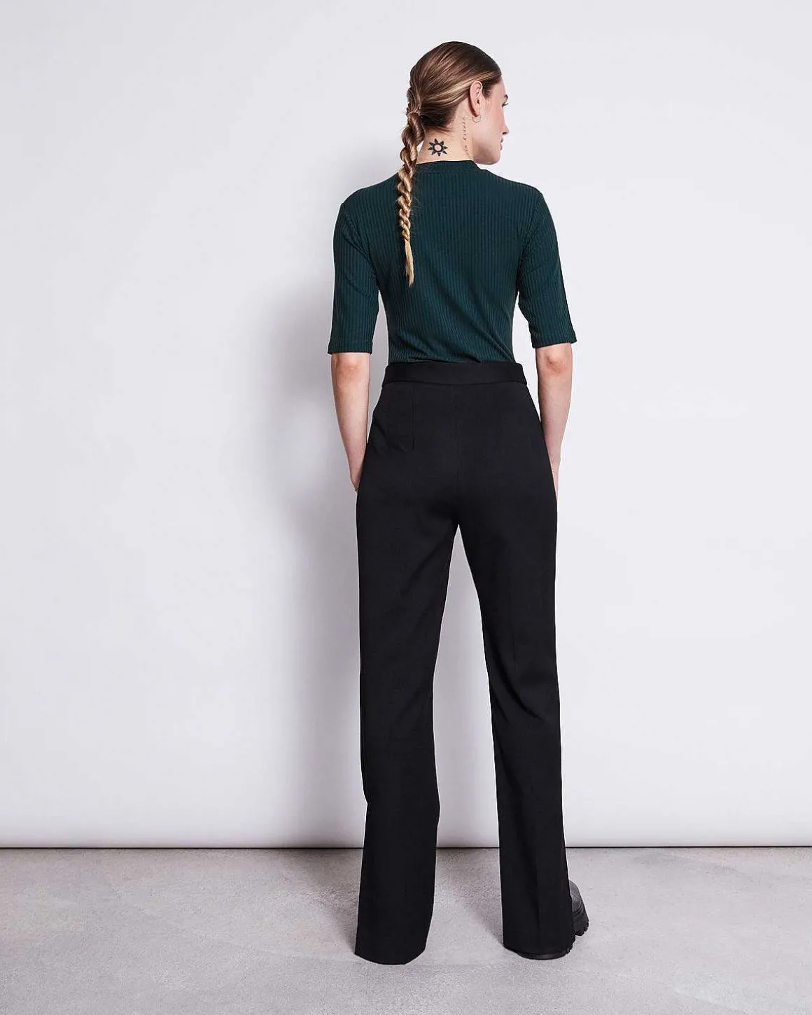 T-Shirt Nina Rib Bottle Green