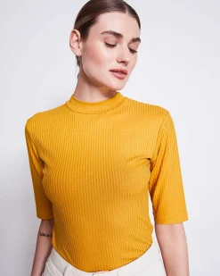 T-Shirt Nina Rib Mustard