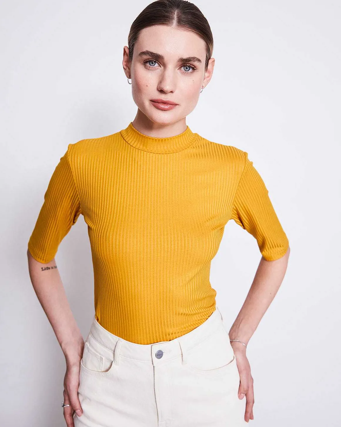 T-Shirt Nina Rib Mustard