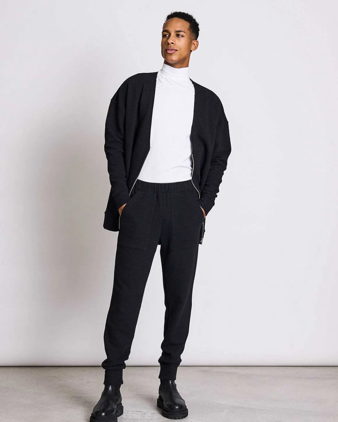 Turtle Neck Sweater Mio White For Men Gots