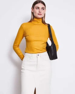 Turtleneck Mio Rib Mustard