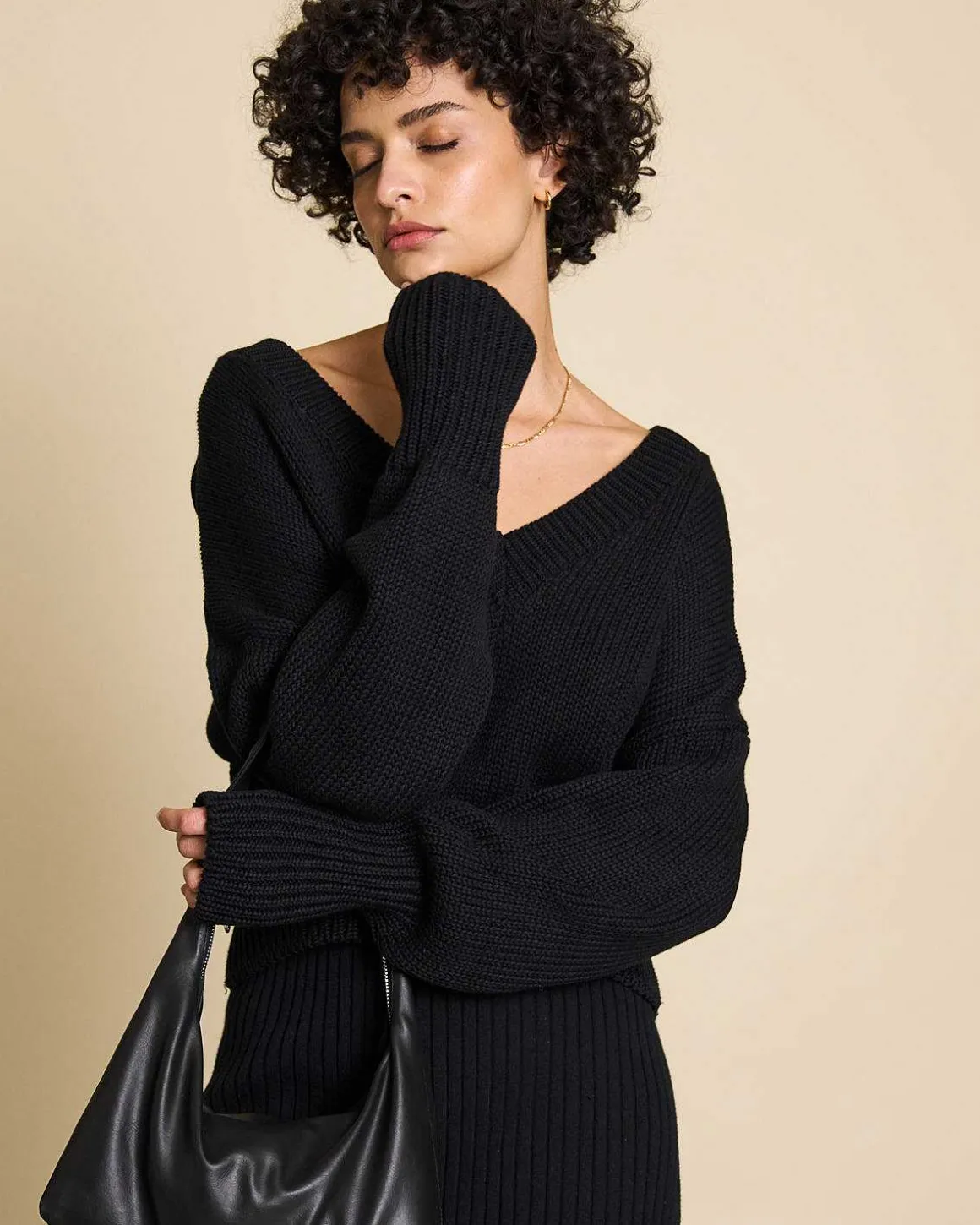 V-Neck Jumper Luz Black Gots