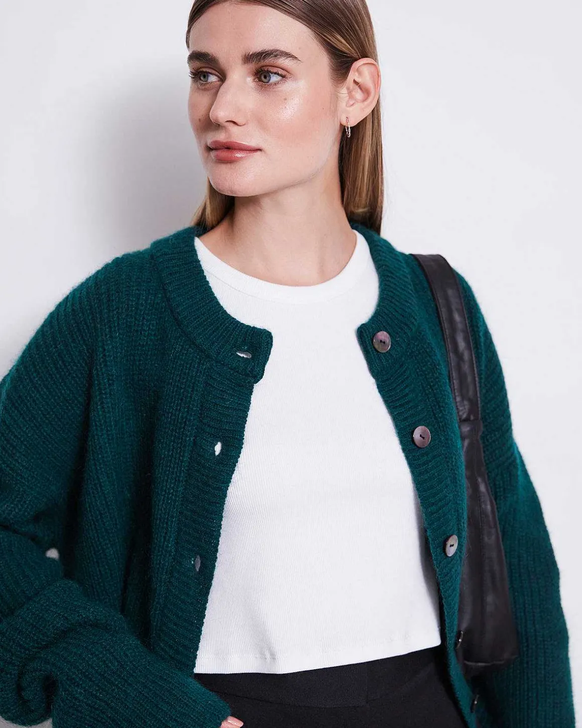 Wooly Cardigan Beni Bottle Green