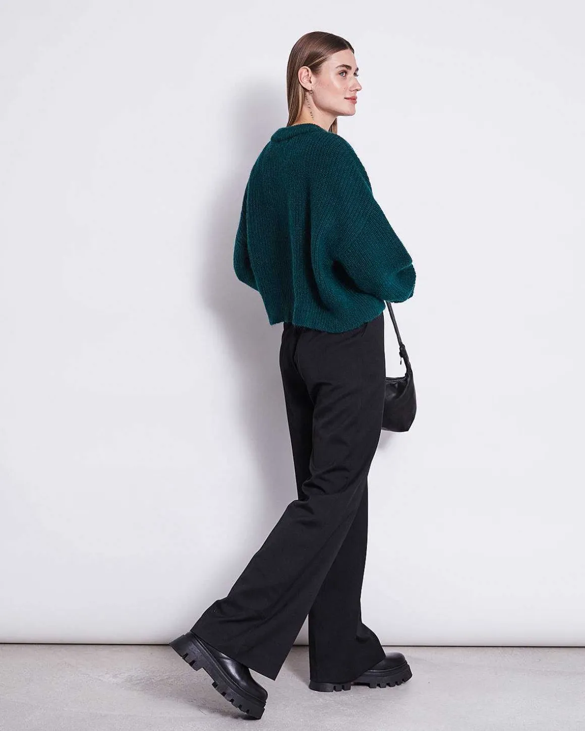 Wooly Cardigan Beni Bottle Green