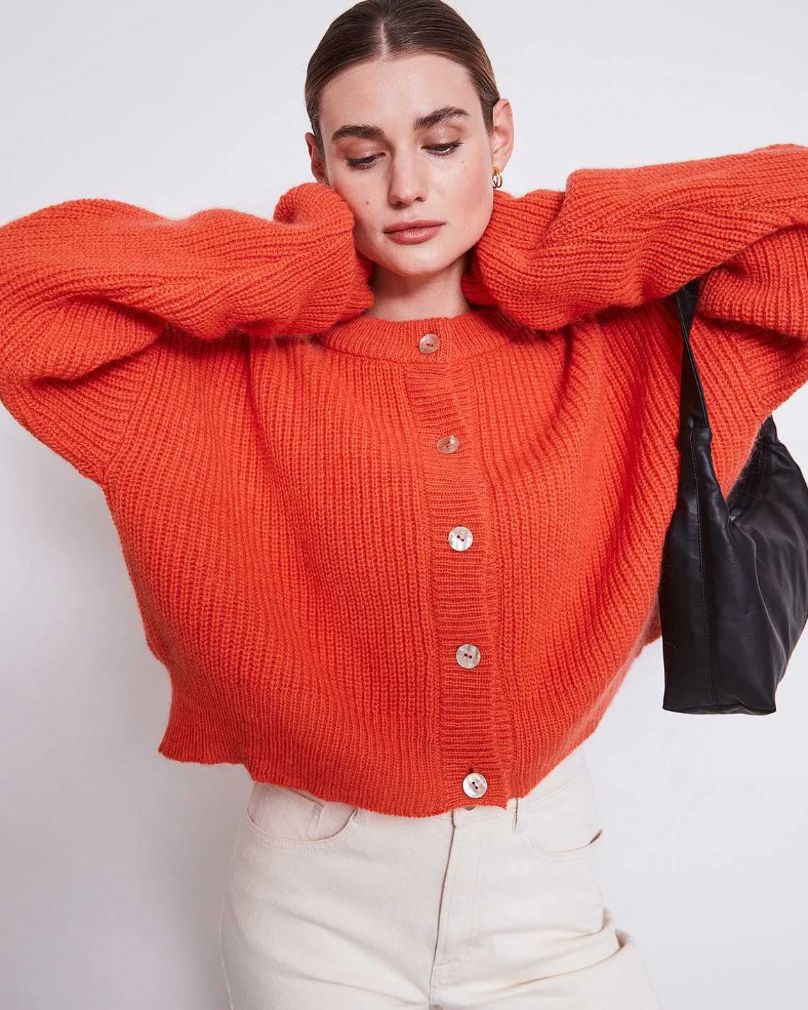 Wooly Cardigan Beni Bright Orange