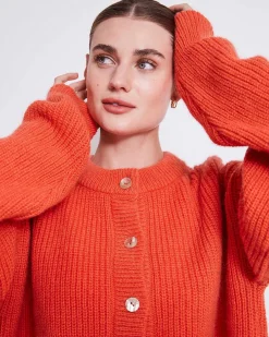 Wooly Cardigan Beni Bright Orange