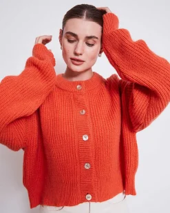 Wooly Cardigan Beni Bright Orange