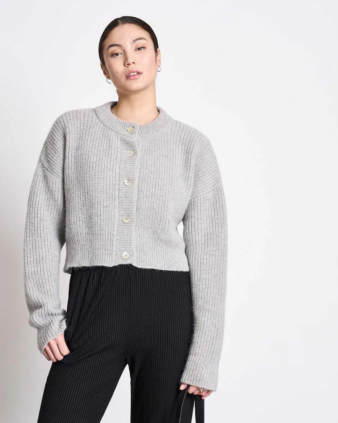 Wooly Cardigan Beni Light Grey
