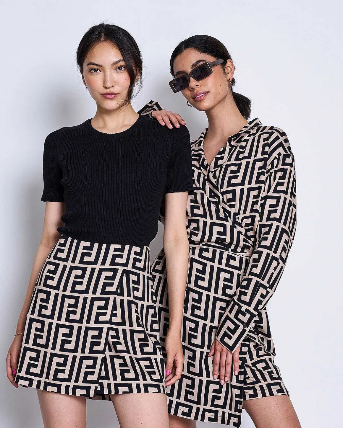 Wrap Dress Ofelia Meander Print