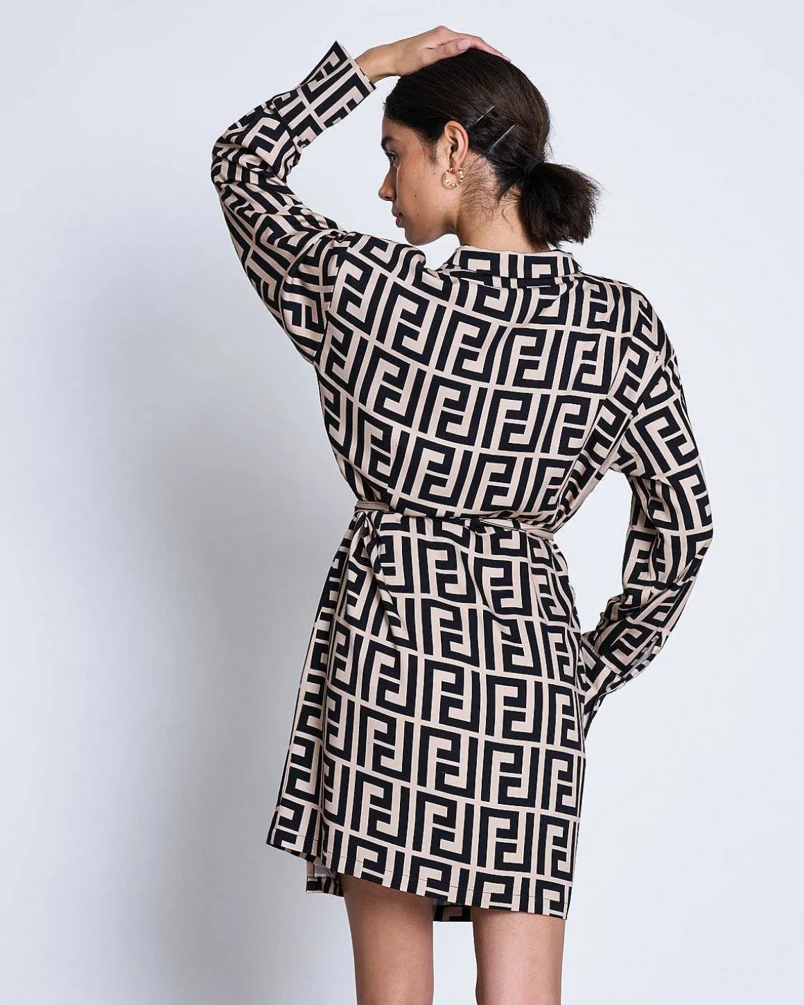 Wrap Dress Ofelia Meander Print