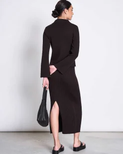 Zip Cardigan Tyrie Espresso Gots