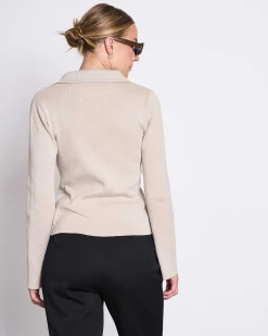 Zip Cardigan Tyrie Ivory Gots