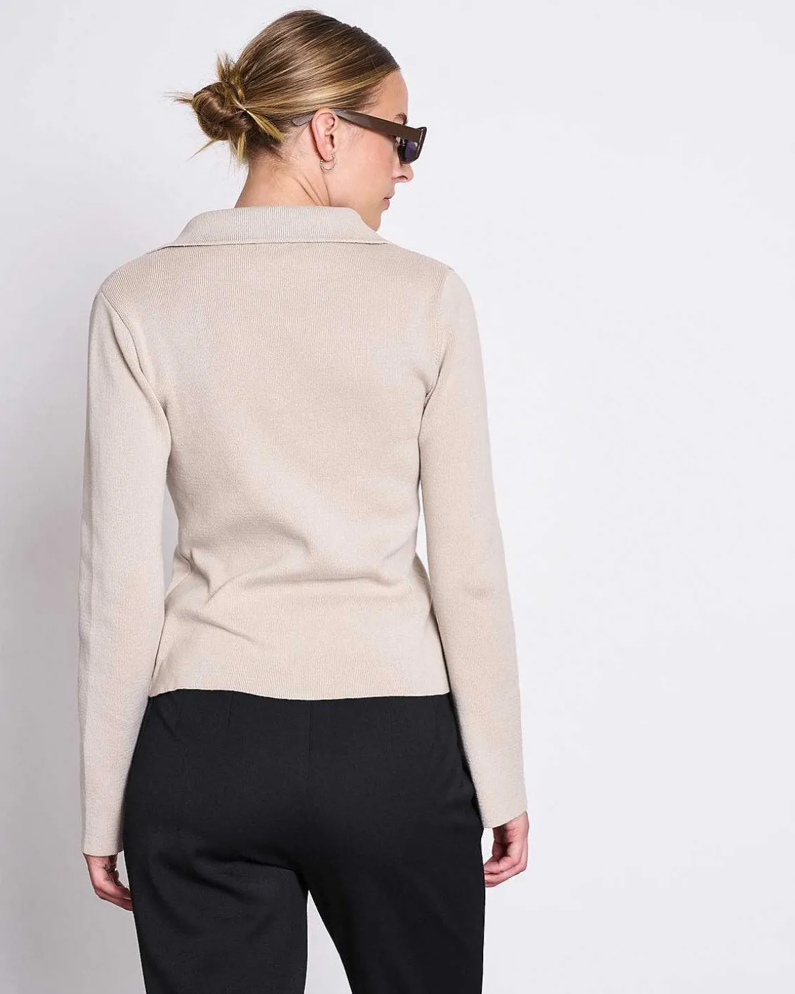 Zip Cardigan Tyrie Ivory Gots