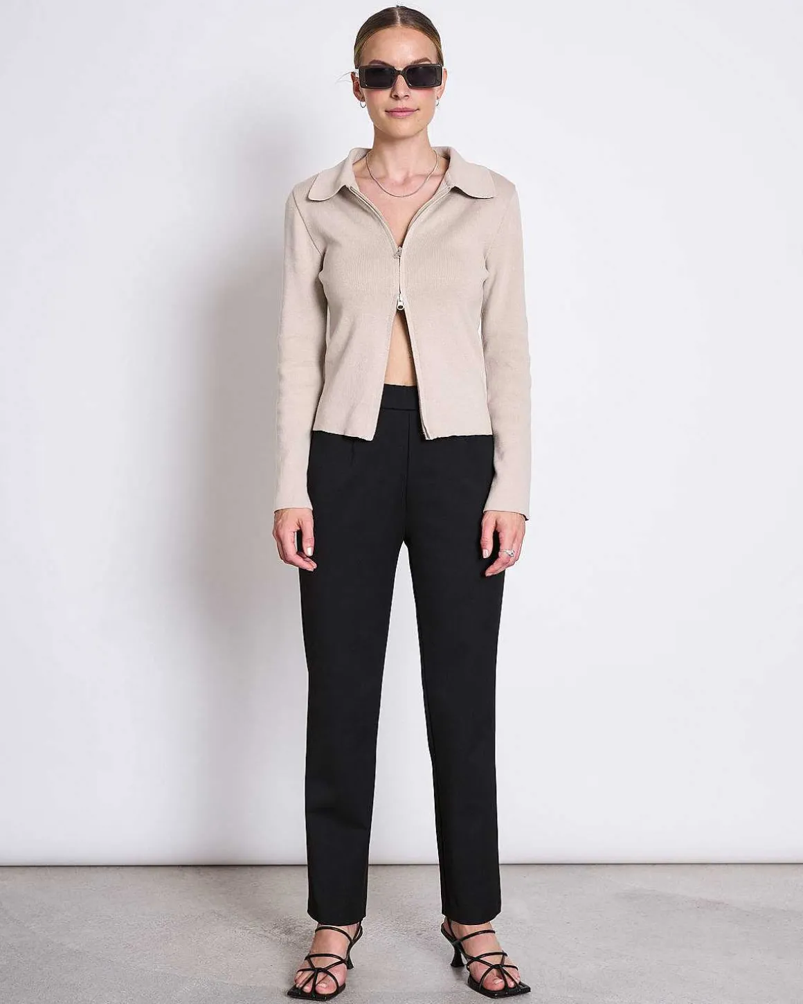 Zip Cardigan Tyrie Ivory Gots